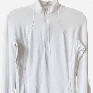 LULULEMON Swiftly Tech 1/2 Zip Long Sleeve White Size 4 Thumbholes Running Top